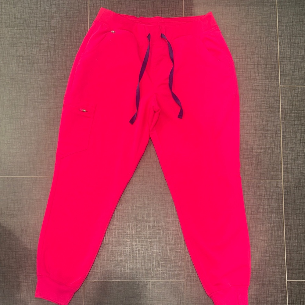 Figs Hot Pink Technical Jogger Pants and Top